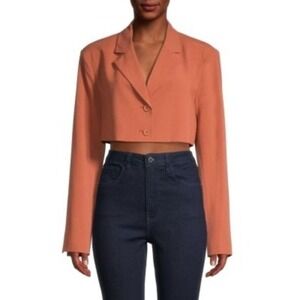 NWOT WeWoreWhat Burnt‎ Orange Rust Cropped 2 Button Closure Blazer - S